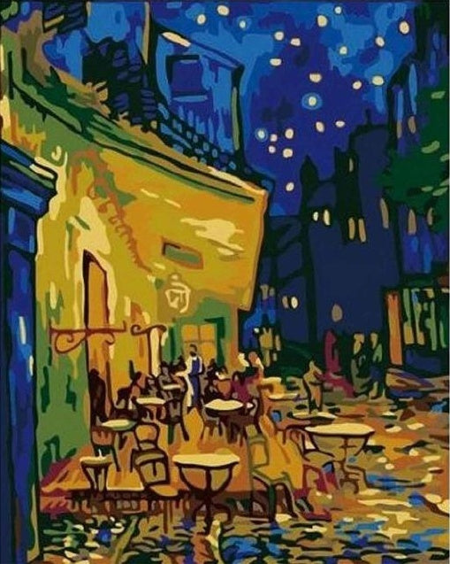 Best Pictures DIY Digital Oil Painting Paint By Numbers Christmas Birthday Unique Gift Van gogh starry sky of the rhone river - iztia