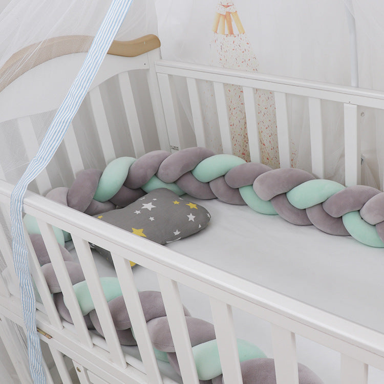 Baby Bumper Bed Braid Knot Pillow Cushion Bumper for Infant cuna Bebe lit Crib Protector Cot Bumper Room Decor - iztia