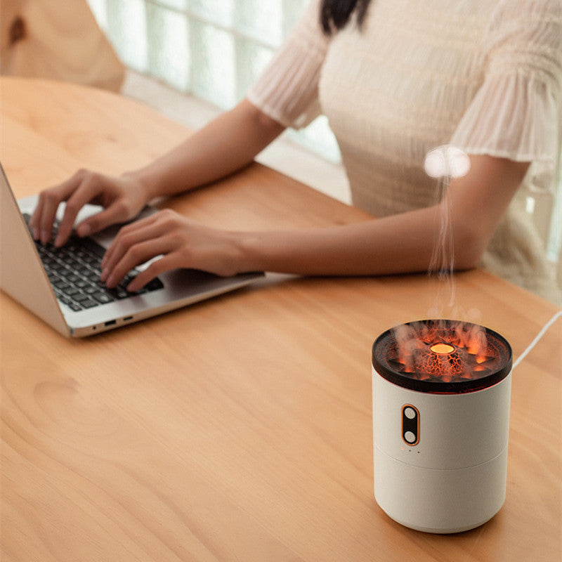 Volcanic Flame Aroma Essential Oil Diffuser USB Portable Jellyfish Air Humidifier Night Light Lamp Fragrance Humidifier - iztia