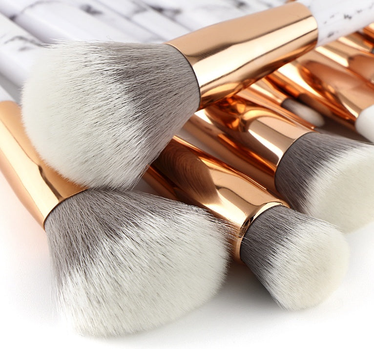 11 sets of marble makeup brush with makeup brush beauty makeup kit 11 makeup brush sets - iztia