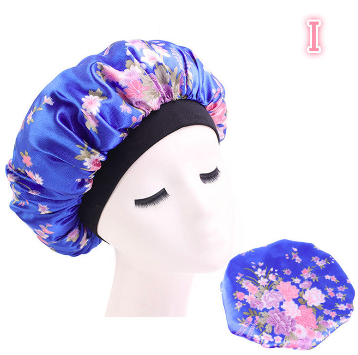 Beauty print Satin silk Bonnet sleep night cap - iztia