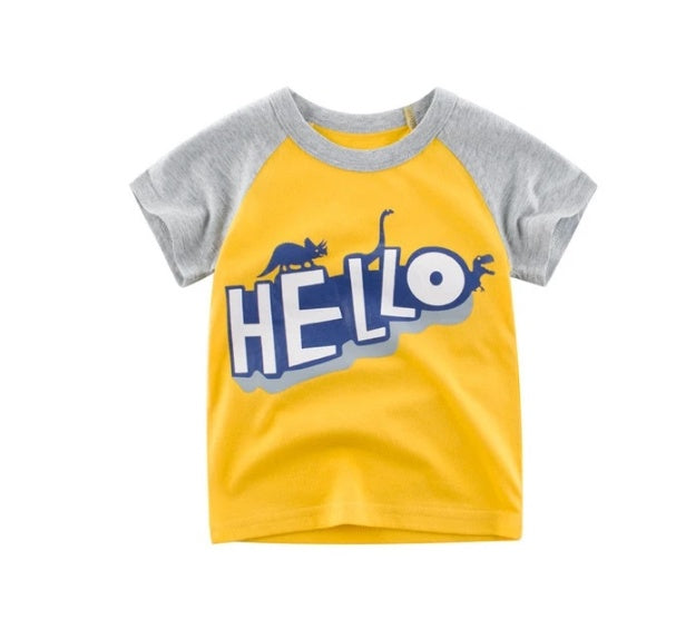 Children's Wear Summer New Korean Children's Boys Cotton T-shirt Men's Treasure In Children's Short Sleeves - iztia