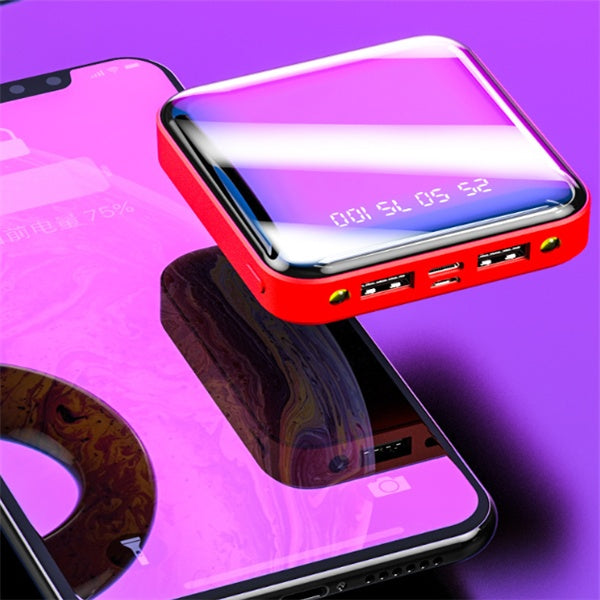 Compact 10000mAh Portable Charger Power Bank with USB C Input & Dual Output - Backup Charging External Battery Pack for iPhone 15/14/13/12/11, Android & More - iztia