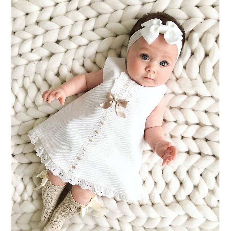 Girls baby sleeveless bow skirt - iztia