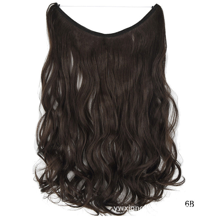 22 inches Invisible Wire No Clips in Hair Extensions Secret Fish Line Hairpieces Silky Straight Synthetic - iztia
