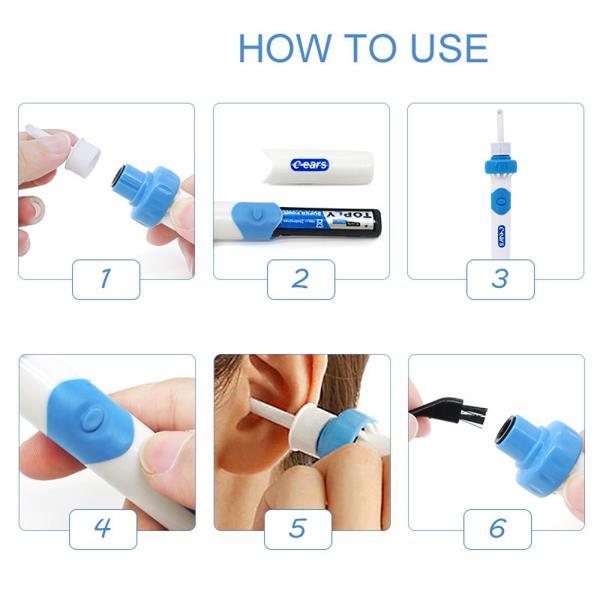 Safety Electric Cordless Vacuum Ear Cleaner Wax Remover Painless Cleaning Tool - iztia