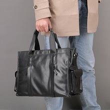 Genuine Leather Large Capacity Briefcase Men's Horizontal First Layer Cowhide Computer Storage Bag - iztia