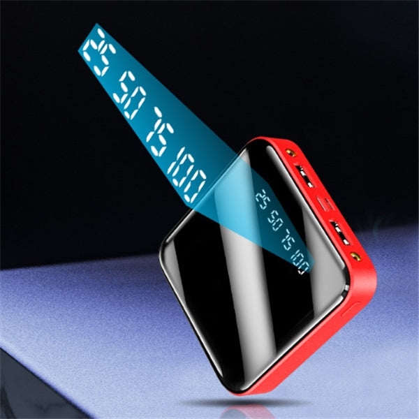 Compact 10000mAh Portable Charger Power Bank with USB C Input & Dual Output - Backup Charging External Battery Pack for iPhone 15/14/13/12/11, Android & More - iztia