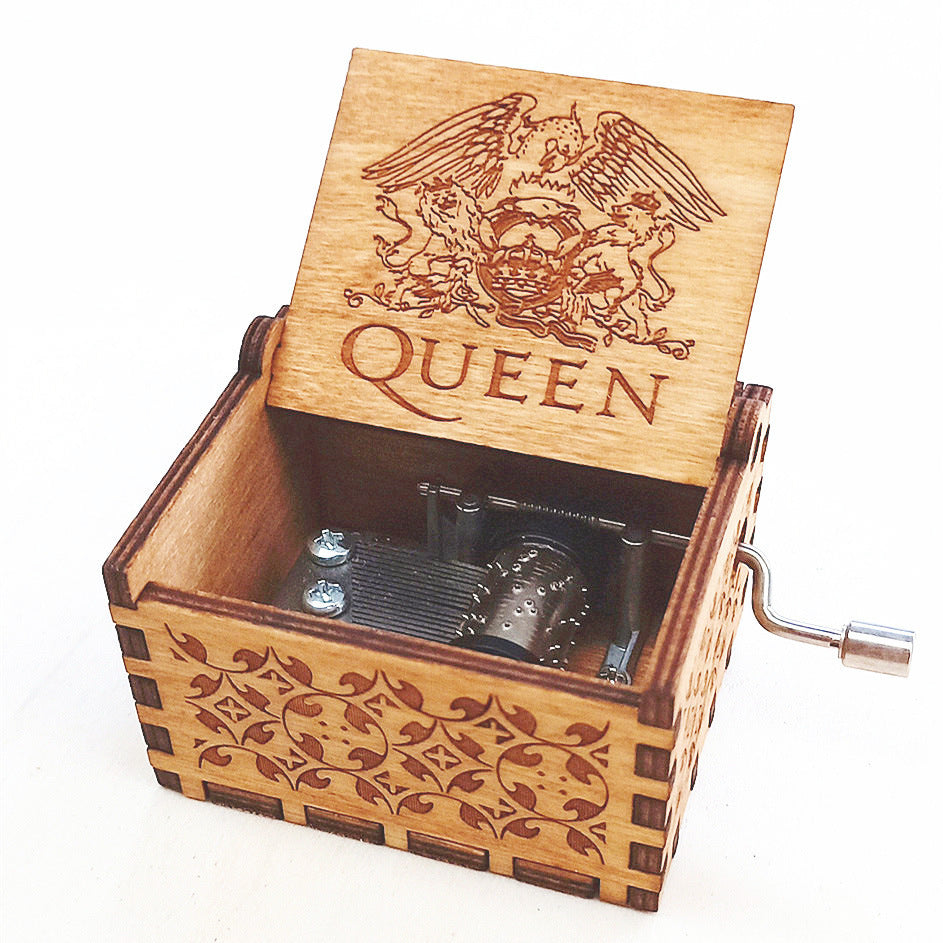 Antique Carved Wooden Hand Crank Spirited Away Music Box Christmas Gift Birthday Gift Party Decoration - iztia