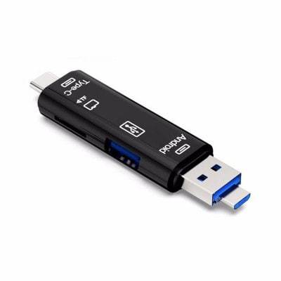 Type-C Micro USB To OTG Hub Adapter With TF Card Reader - iztia