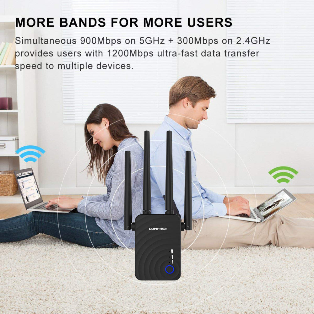 Dual-band 1200-megabit wireless relay router - iztia