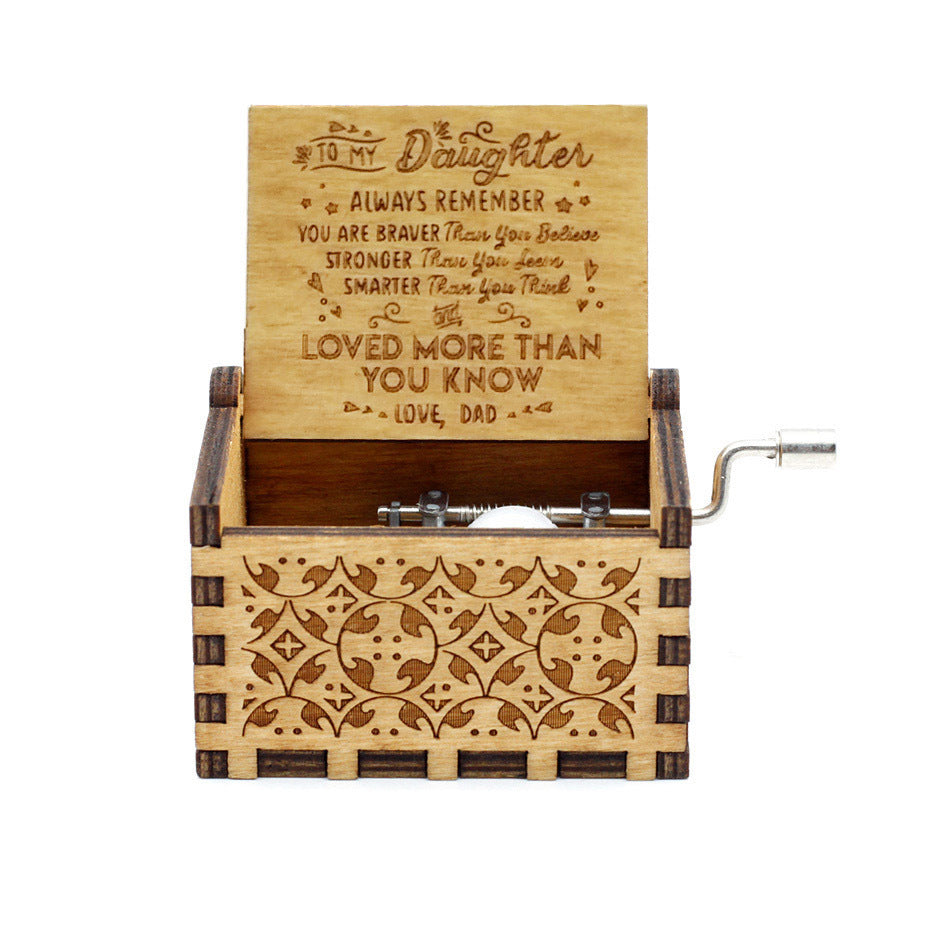 Antique Carved Wooden Hand Crank Spirited Away Music Box Christmas Gift Birthday Gift Party Decoration - iztia