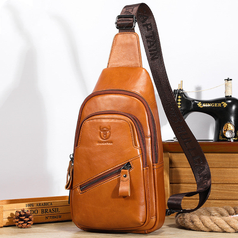Bull Captain High-grade Large-capacity Genuine Leather Men's Shoulder Crossbody - iztia