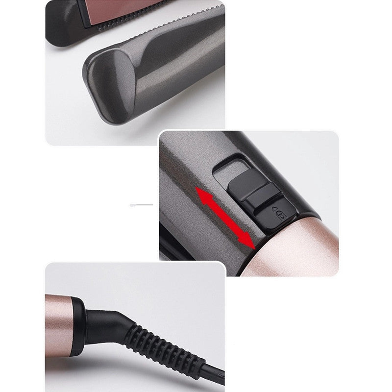 2 In 1 Hair Straightener And Curler Curling Iron For All Hair Types Tourmaline Ceramic Twisted Flat Iron For Hair Styling - iztia