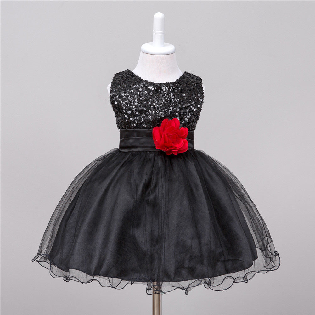 Baby Sequin Dress Flower Girl Wedding Princess Dress - iztia