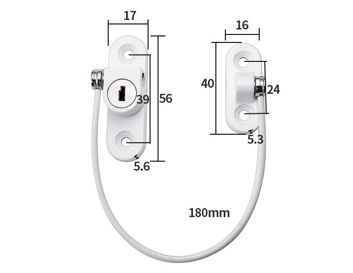 Window Security Chain Lock Window Cable Lock Restrictor Multifunctional Window Lock Door Security Guard for Baby Safety 1Pcs - iztia