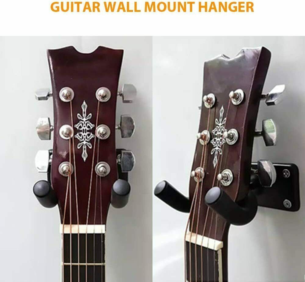 2 PCS Guitar Hangers Wall Mount Arm Instrument Display Holder Padded Hook Rack - iztia