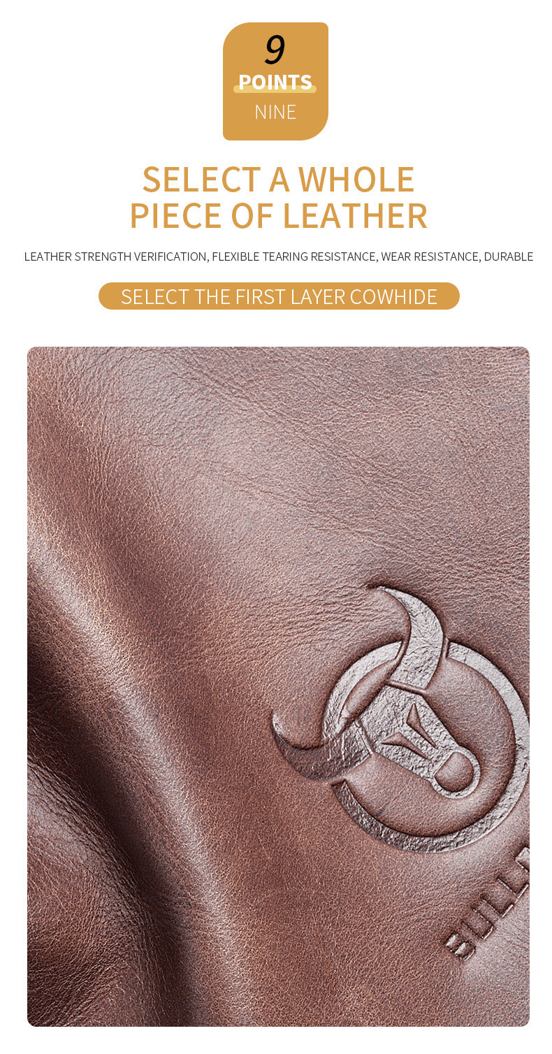 Bull Captain High-grade Large-capacity Genuine Leather Men's Shoulder Crossbody - iztia