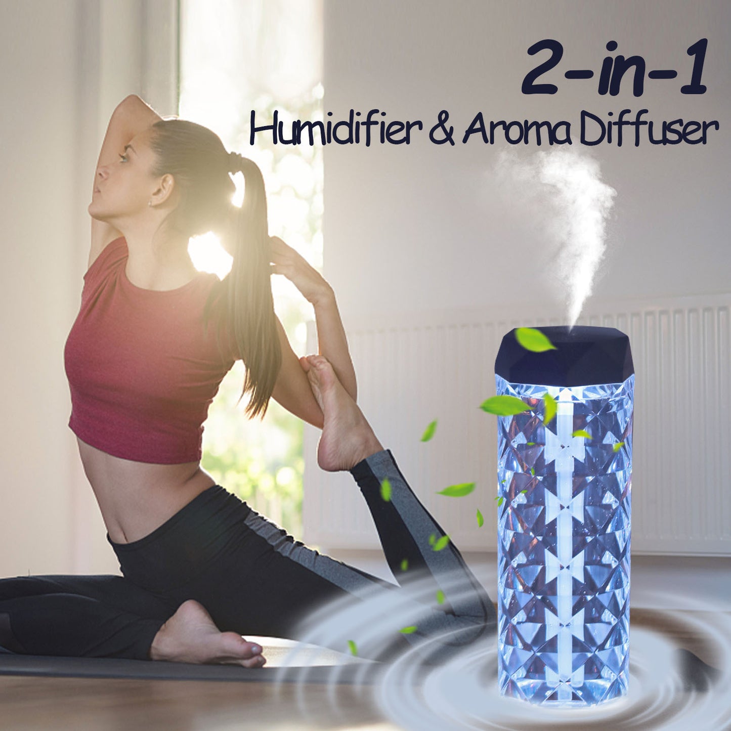 Crystal Lamp Air Humidifier Color Night Light Touch Lamp With Cool Mist Maker Fogger LED Atmosphere Room Decoration Home Decor Lights - iztia