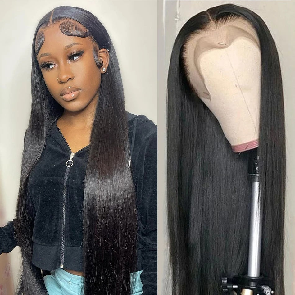 Real Human Hair Wig Lace Hair Set 9a Hair Quality Straight Hair - iztia