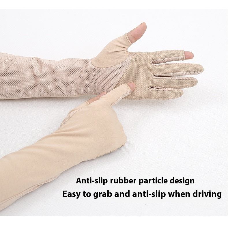 Driving Sun Protection Gloves Women's Thin Cotton Oversleeves - iztia
