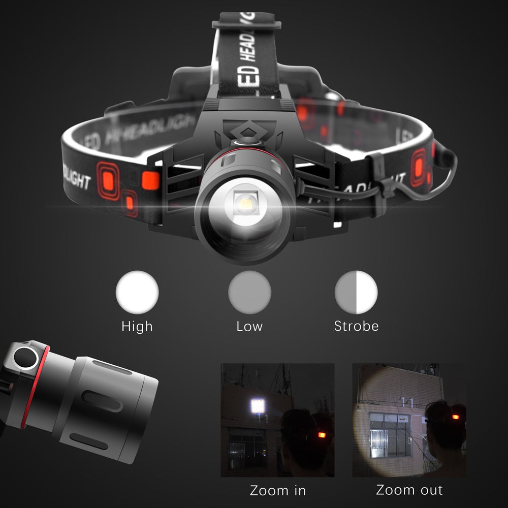 T6 white light green light red light zoom headlight - iztia