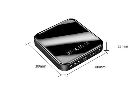 Compact 10000mAh Portable Charger Power Bank with USB C Input & Dual Output - Backup Charging External Battery Pack for iPhone 15/14/13/12/11, Android & More - iztia