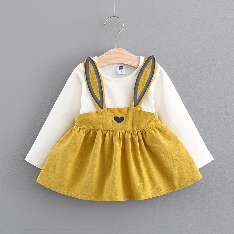 2021 autumn new Korean children's clothing, girls cute rabbit dress, baby baby princess dress 916 - iztia