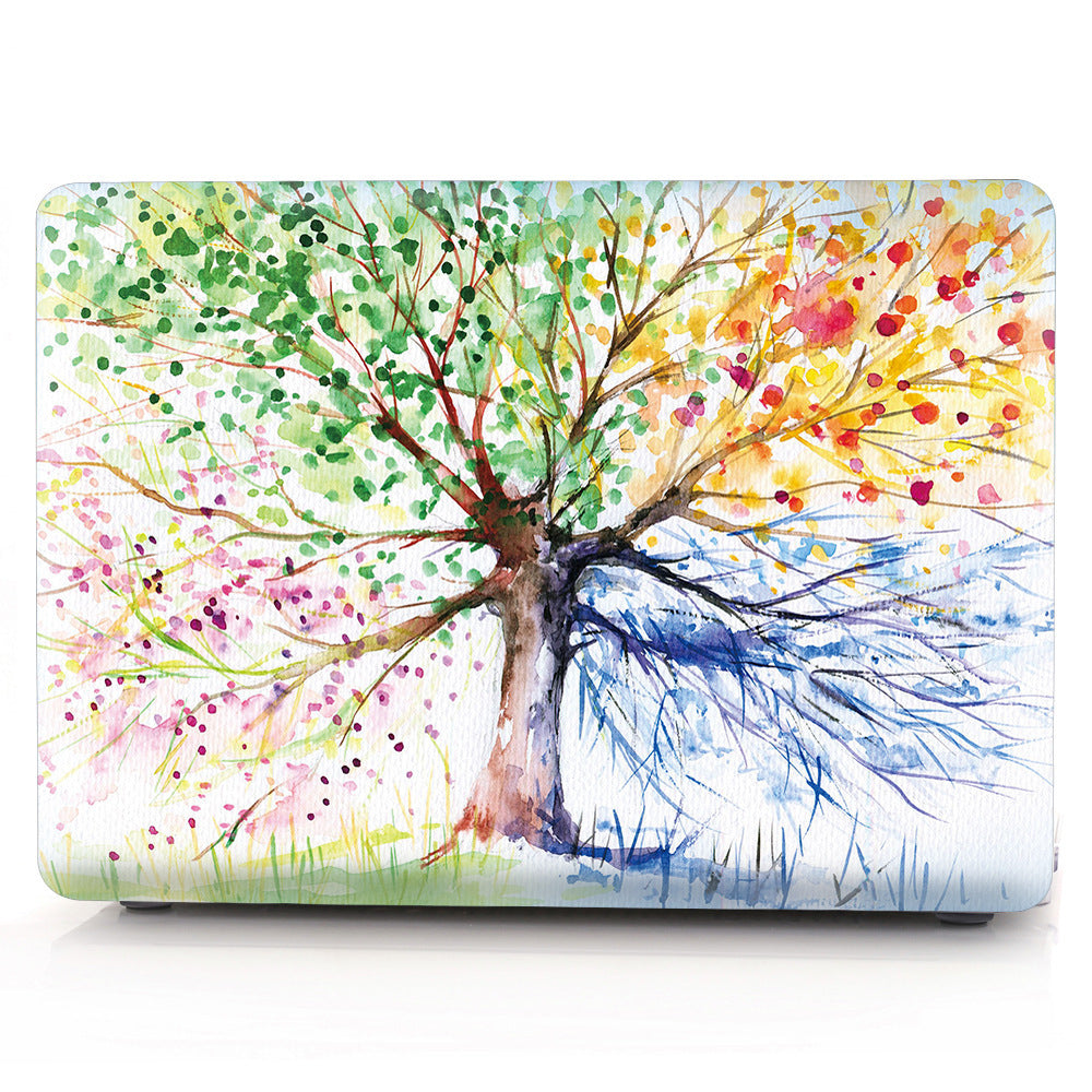 Compatible with Apple, MacBook Transparent Plastic Protective Case Printed with Custom Design - iztia