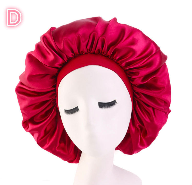 Beauty print Satin silk Bonnet sleep night cap - iztia