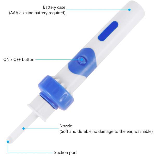 Safety Electric Cordless Vacuum Ear Cleaner Wax Remover Painless Cleaning Tool - iztia