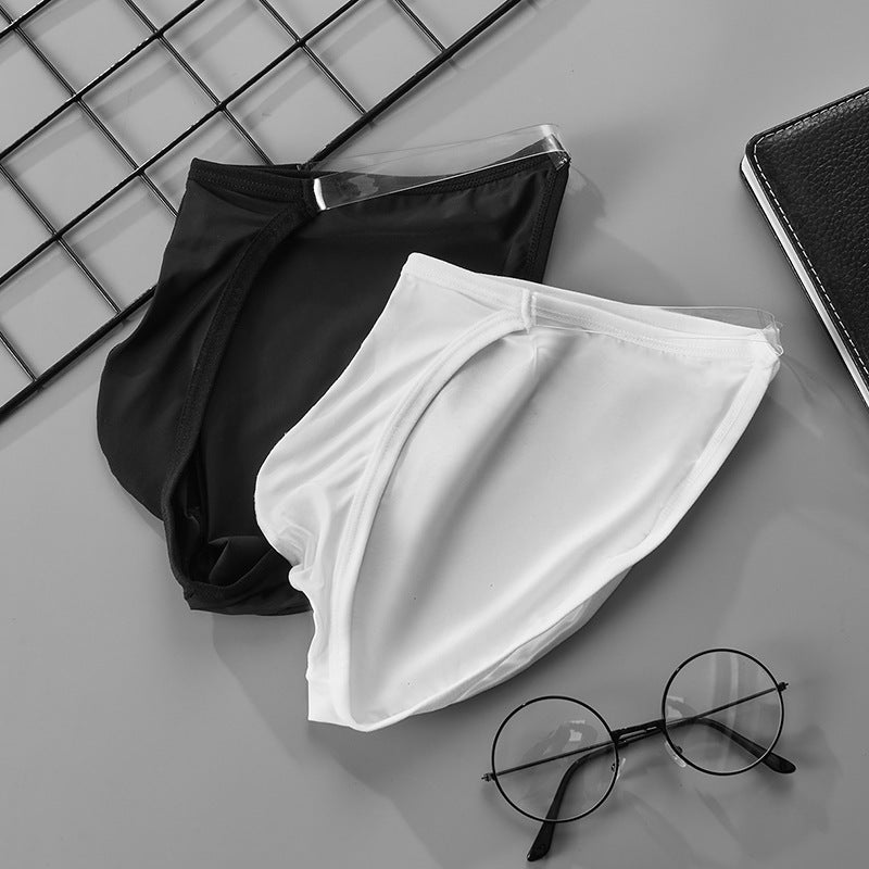 Low-rise Breathable Sports Briefs for Men, Made of Transparent Thin Ice Silk with Single Layer and U Convex Design, Offering a Sexy Fit - iztia