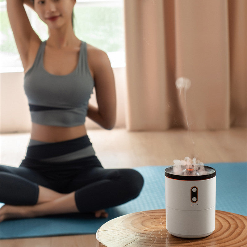 Volcanic Flame Aroma Essential Oil Diffuser USB Portable Jellyfish Air Humidifier Night Light Lamp Fragrance Humidifier - iztia
