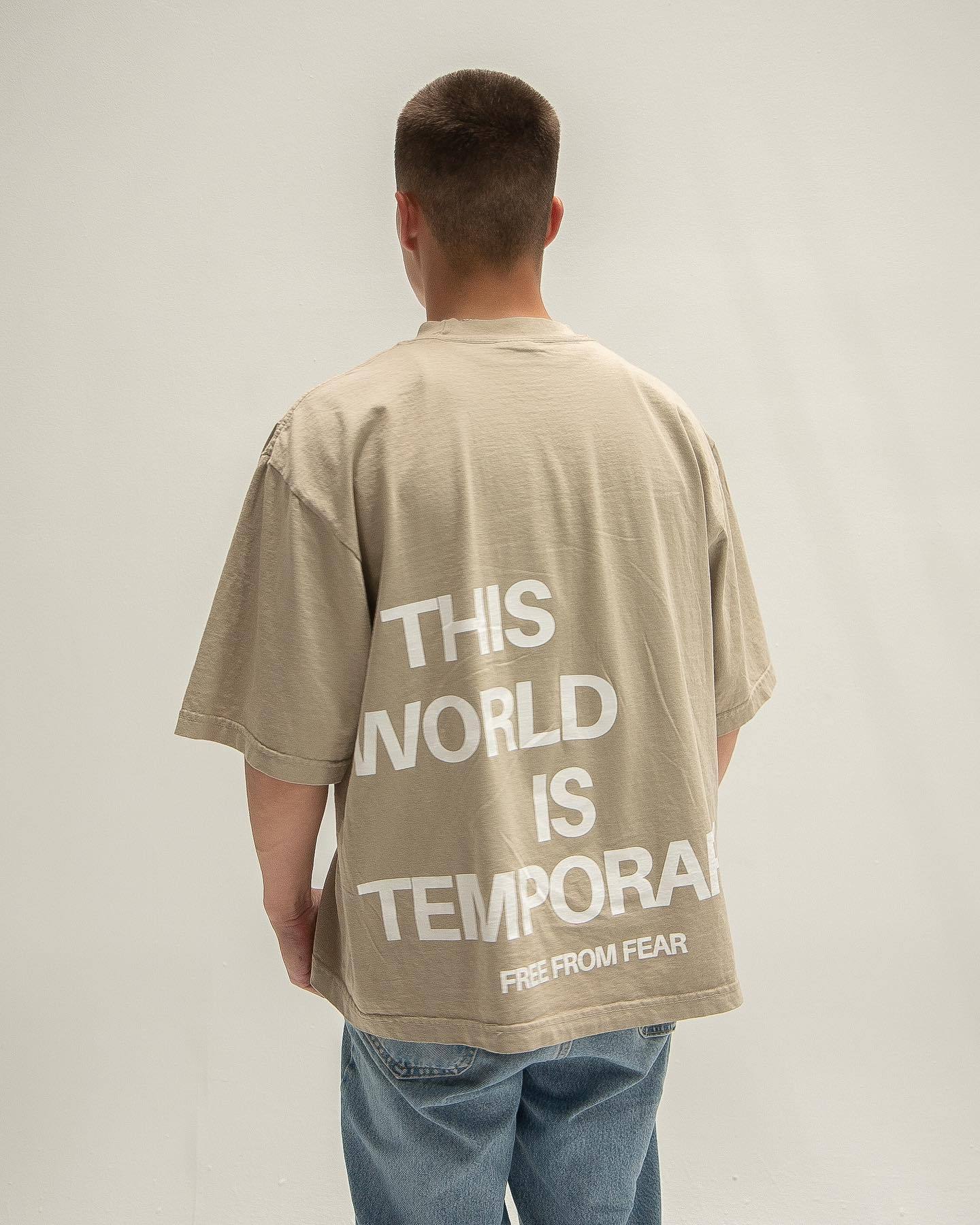 This World Is A Temporary Backletter Printed Short-sleeved T-shirt - iztia