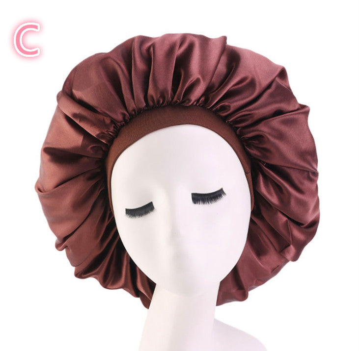 Beauty print Satin silk Bonnet sleep night cap - iztia