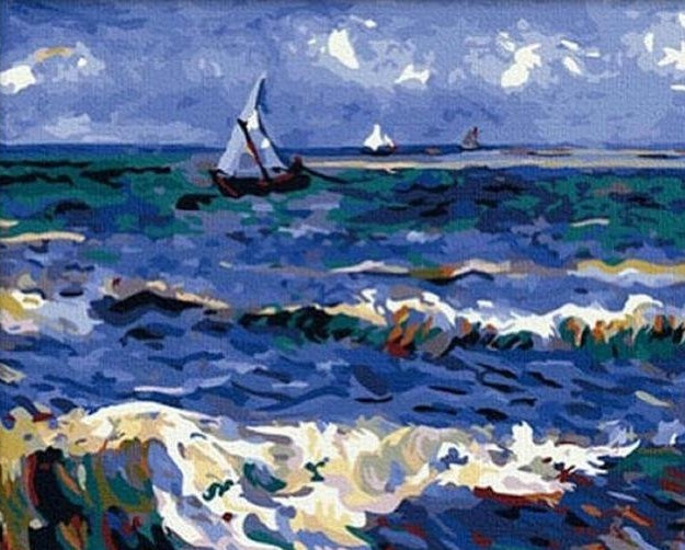 Best Pictures DIY Digital Oil Painting Paint By Numbers Christmas Birthday Unique Gift Van gogh starry sky of the rhone river - iztia