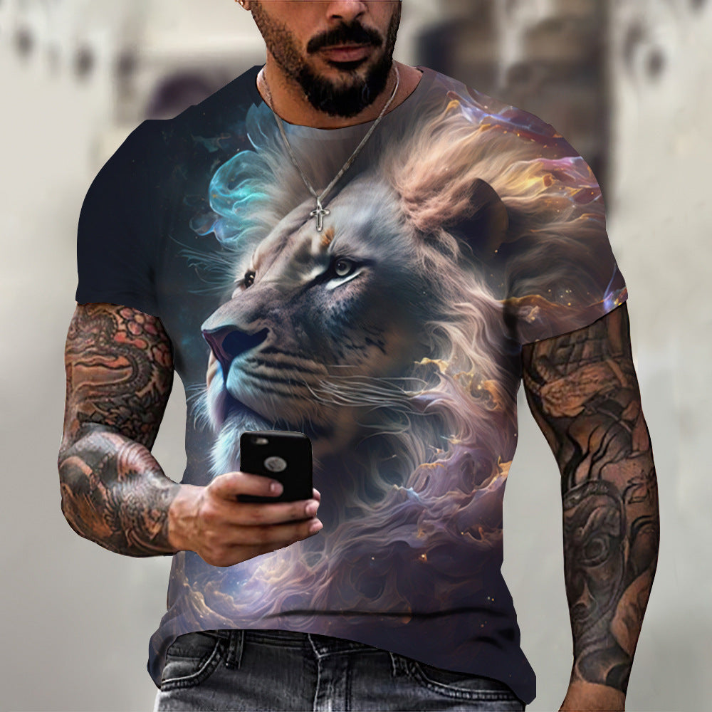 Animal Beast Lion 3D Printed Summer Men's T-shirt - iztia