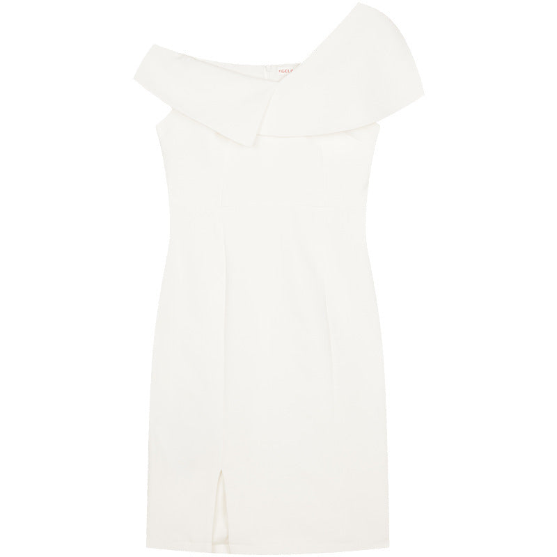 Split white dress dress - iztia