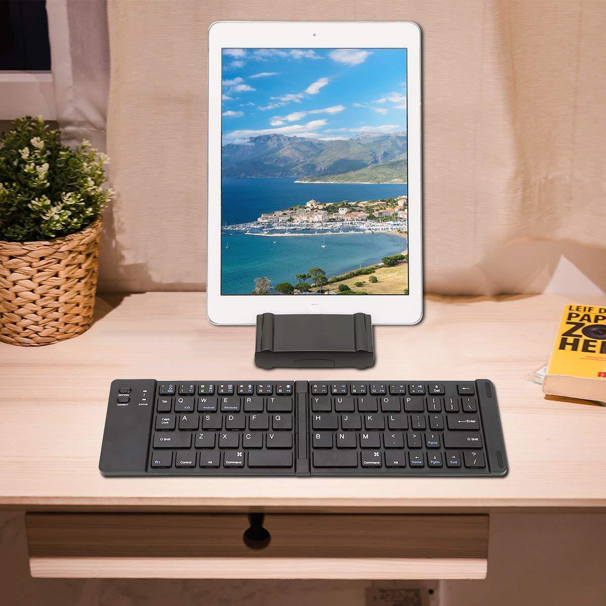 Folding Metal Bluetooth Foldable Keyboard Mini Bluetooth Wireless - iztia