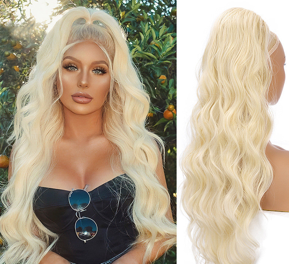 Wig Big Wave Drawstring Ponytail Matte High Temperature Silk Chemical Fiber Wig - iztia