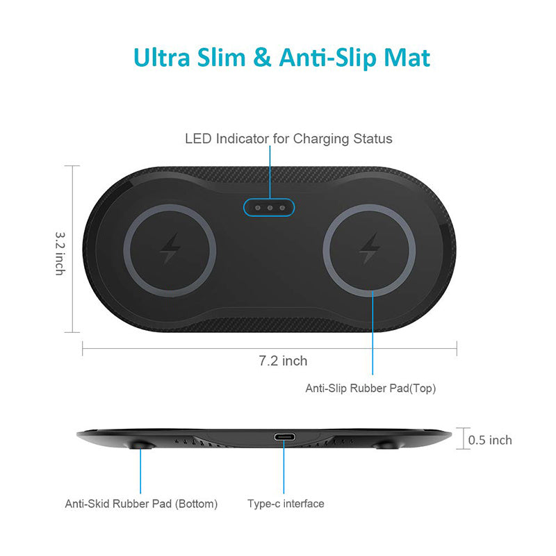 Wireless Charger Dual Mobile Phone Charger - iztia