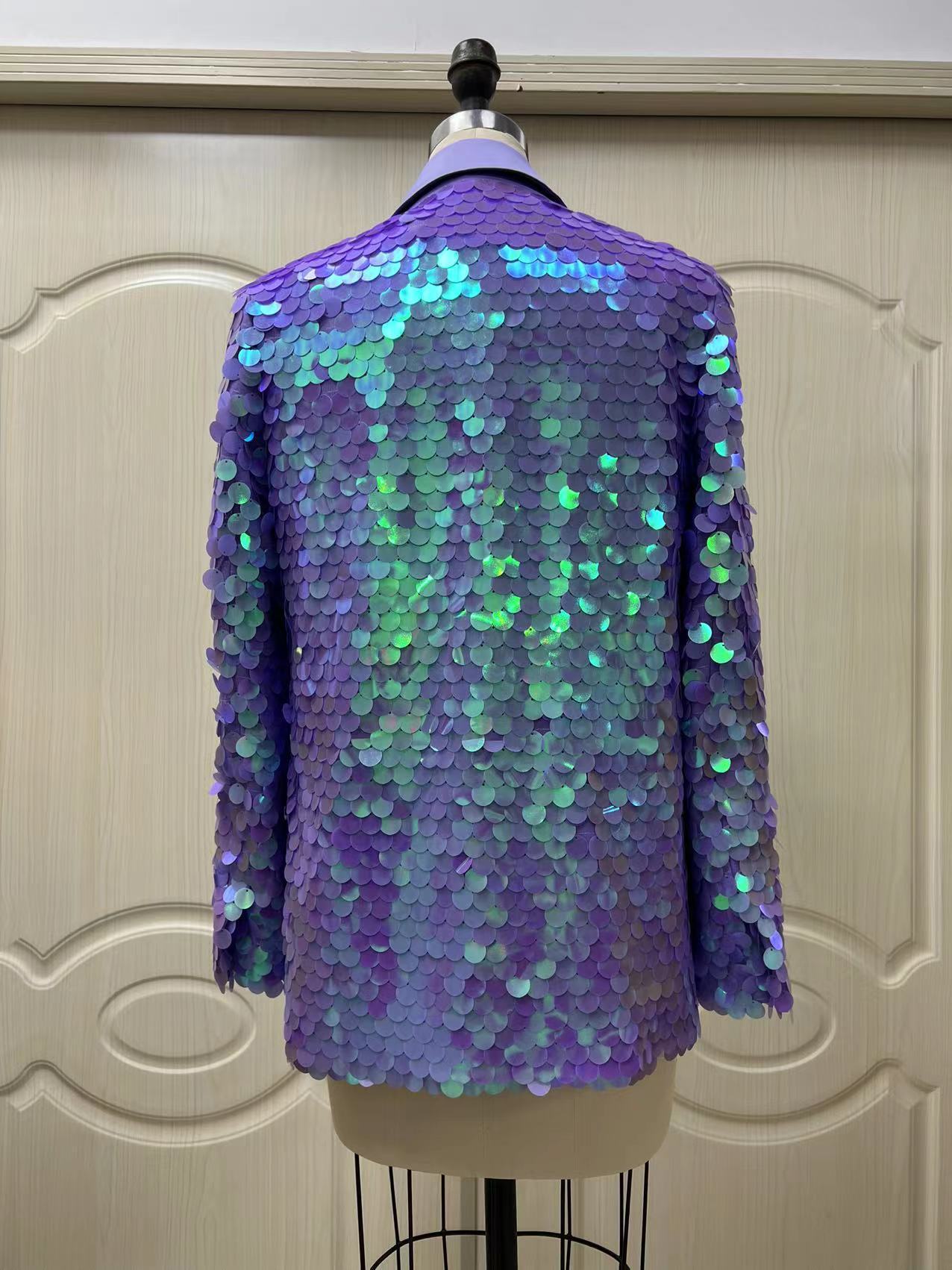 Loose Sequin Fashion Suit Top High Dinner Party Temperament Coat - iztia