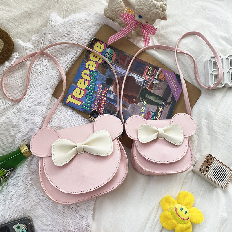 Cute And Adorable Bowknot Soft Girl Student Children's Small Bag Pu Female - iztia