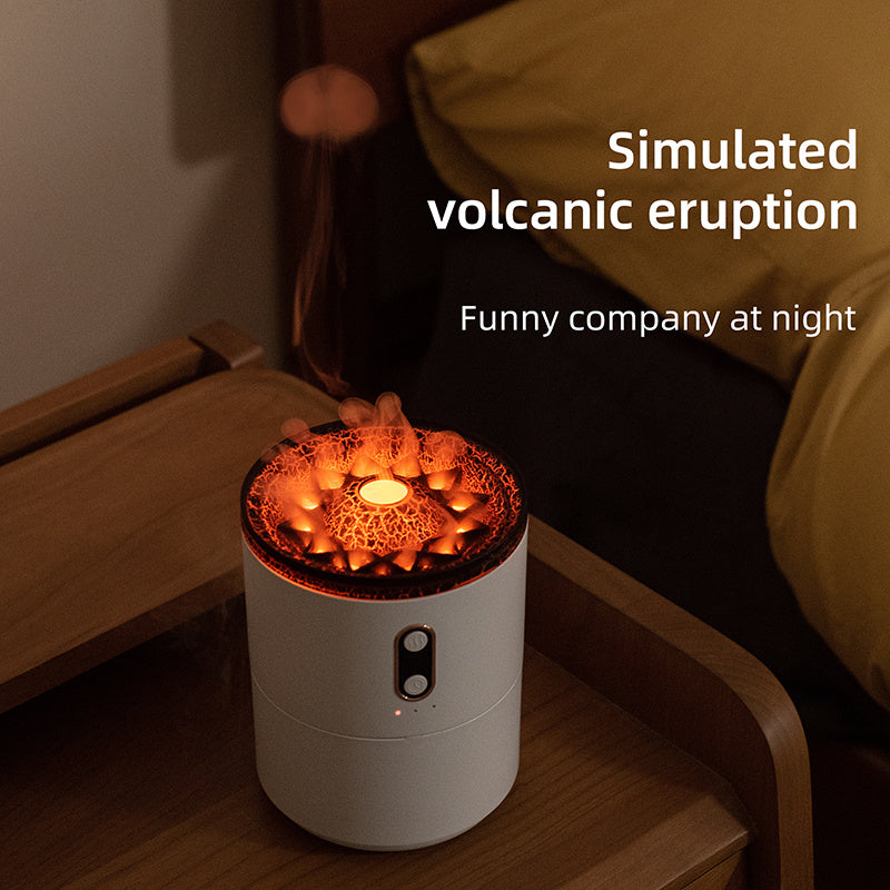 Volcanic Flame Aroma Essential Oil Diffuser USB Portable Jellyfish Air Humidifier Night Light Lamp Fragrance Humidifier - iztia
