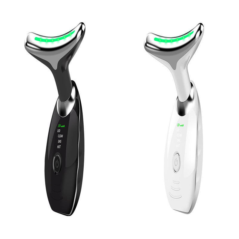 Neck Face Beauty Device Colorful LED Photon Therapy Skin Tighten Reduce Double Chin Anti Wrinkle Remove Lifting Massager - iztia