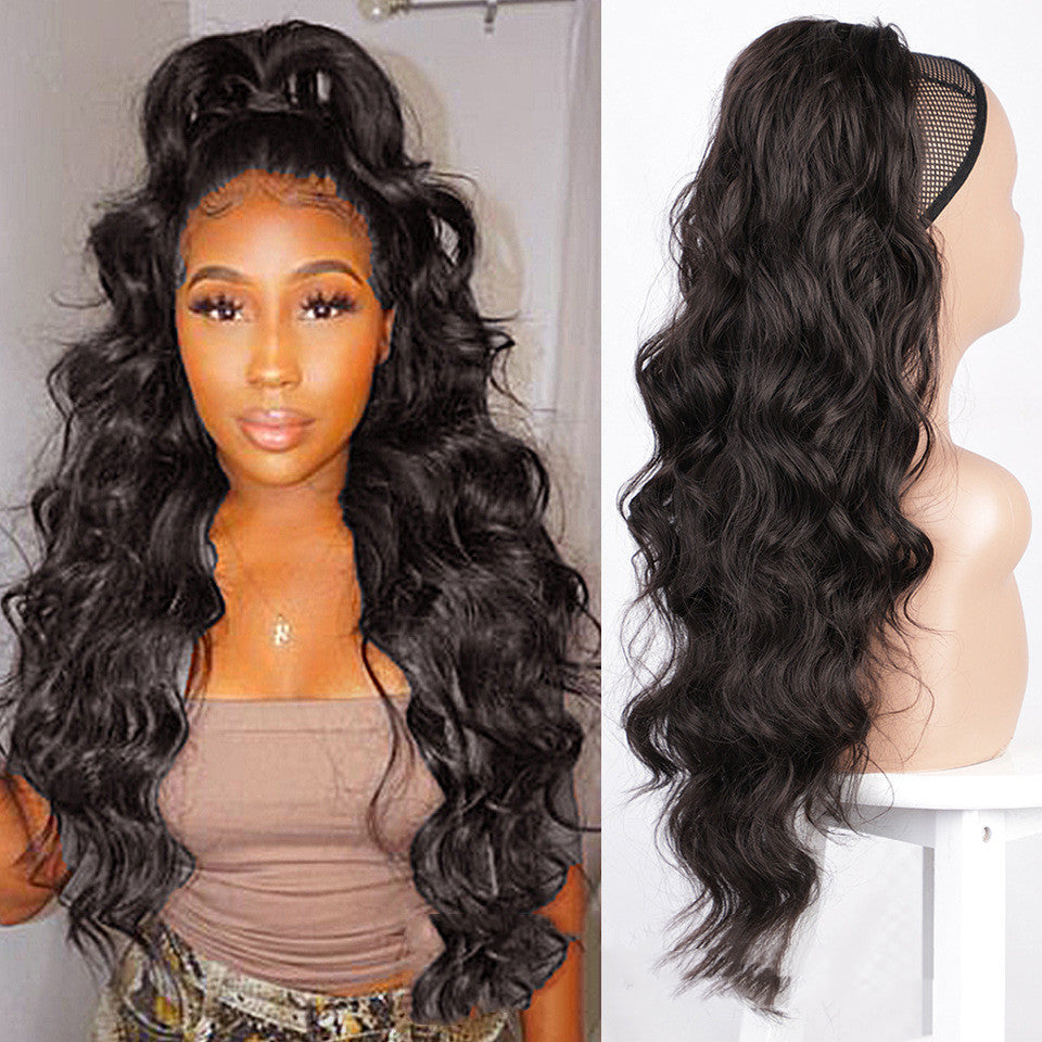 Wig Big Wave Drawstring Ponytail Matte High Temperature Silk Chemical Fiber Wig - iztia