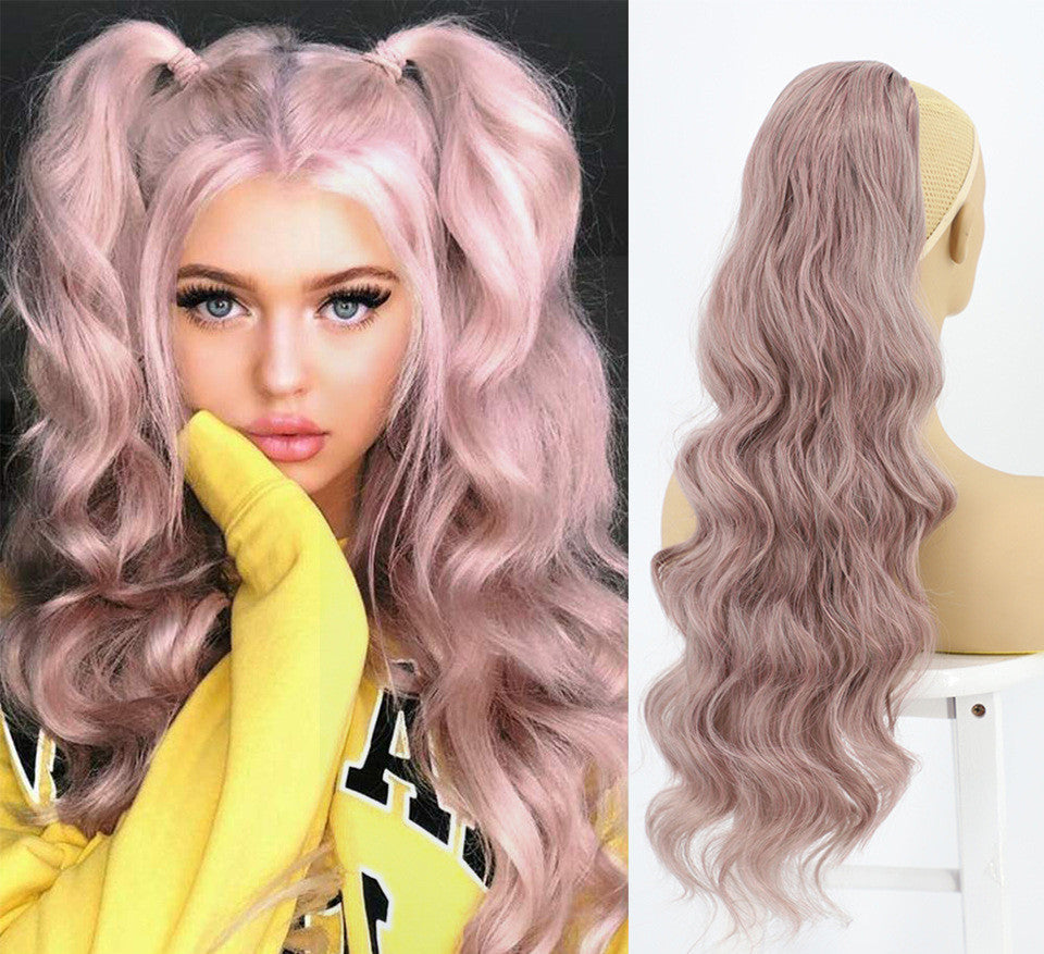 Wig Big Wave Drawstring Ponytail Matte High Temperature Silk Chemical Fiber Wig - iztia