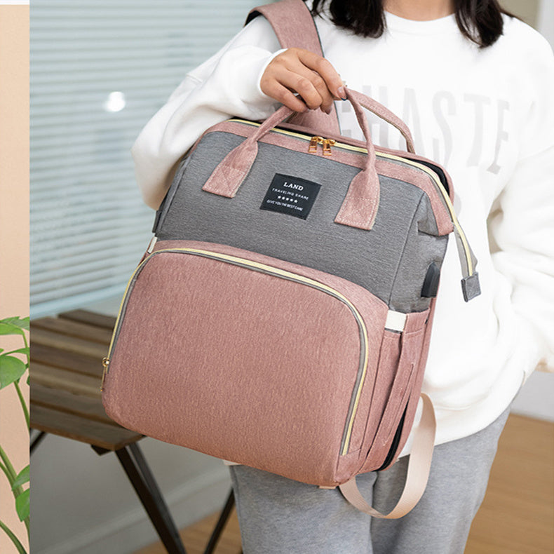 New Mummy Baby Crib Backpack Large Capacity Out Milk Insulated Bag Women - iztia