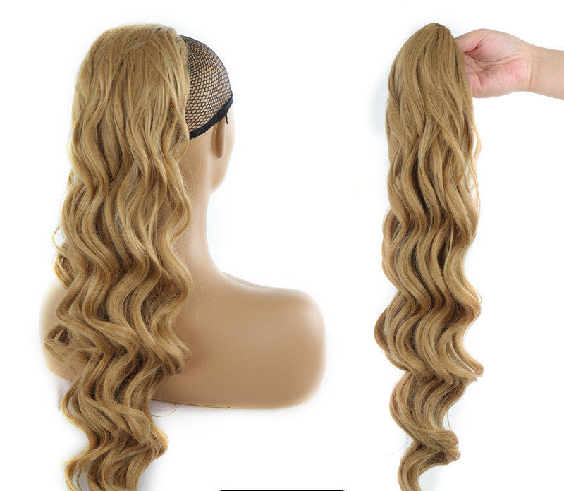 Wig Big Wave Drawstring Ponytail Matte High Temperature Silk Chemical Fiber Wig - iztia