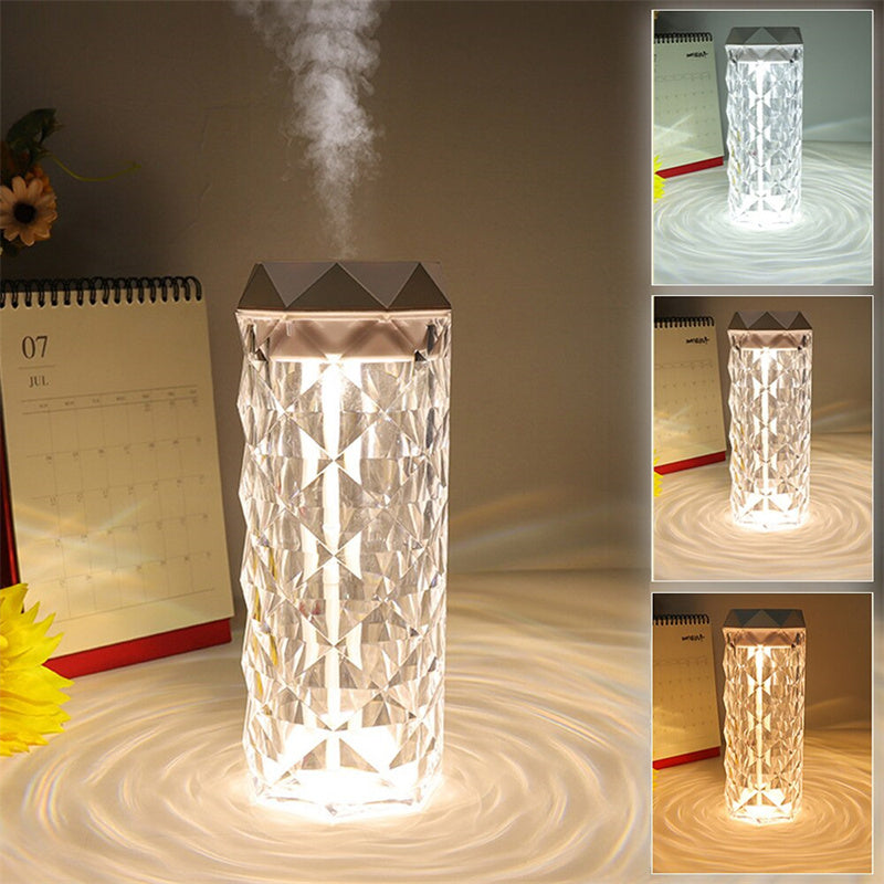 Crystal Lamp Air Humidifier Color Night Light Touch Lamp With Cool Mist Maker Fogger LED Atmosphere Room Decoration Home Decor Lights - iztia